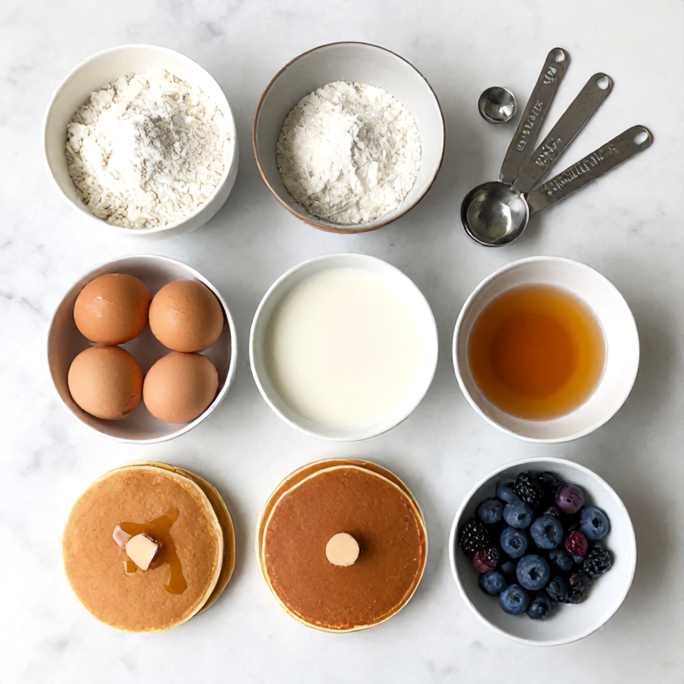 Raw ingredients for keto coconut flour pancakes