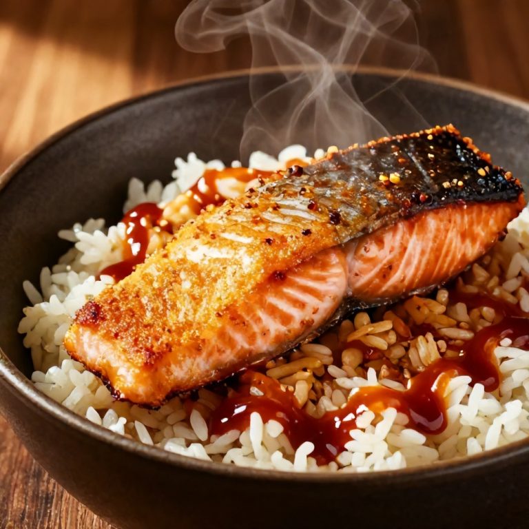 Easy Korean Gochujang Butter Salmon Rice Bowl