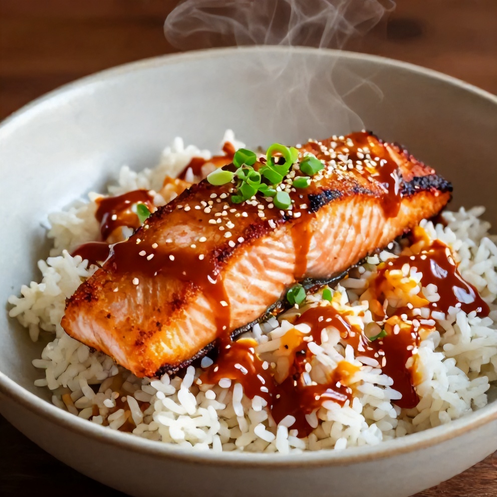 Gochujang Butter Salmon Rice Bowl