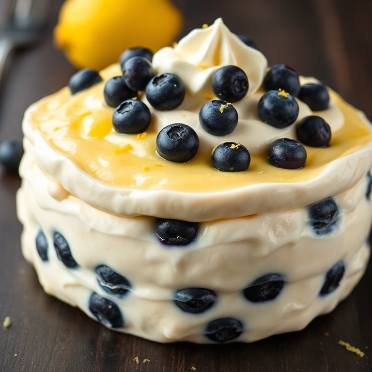 easy lemon blueberry fluff dessert