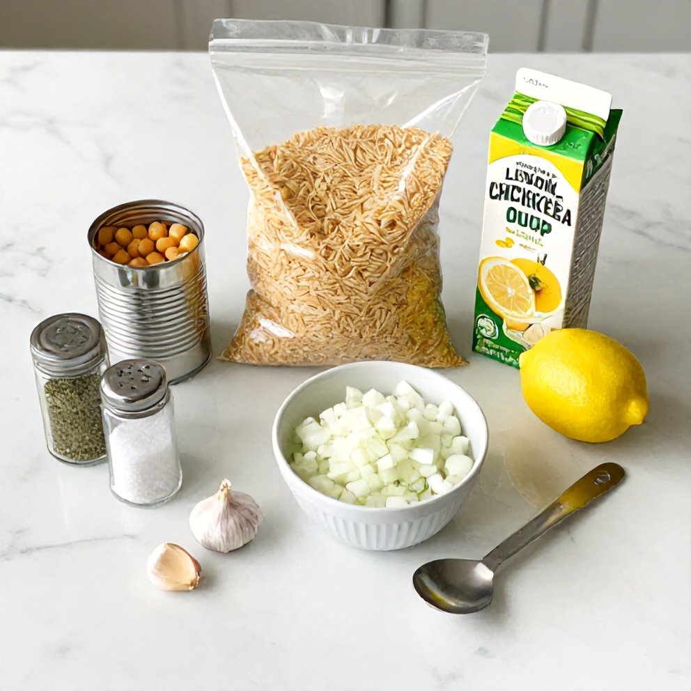 Ingredients for Lemon Chickpea Orzo Soup