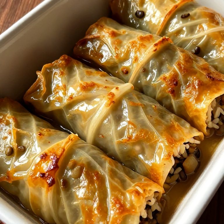Easy Lentil and Rice Stuffed Cabbage Rolls