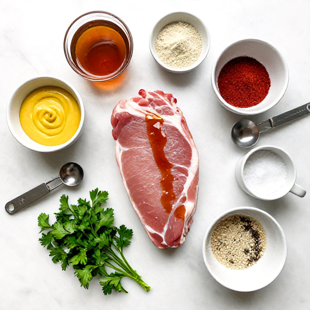 Ingredients for Maple Dijon Pork Tenderloin laid out