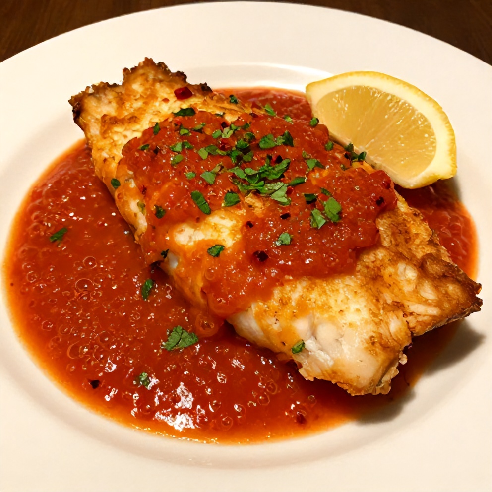 Plated Mediterranean Baked Cod