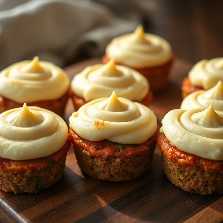 easy mini meatloaf muffins with mashed potato topping