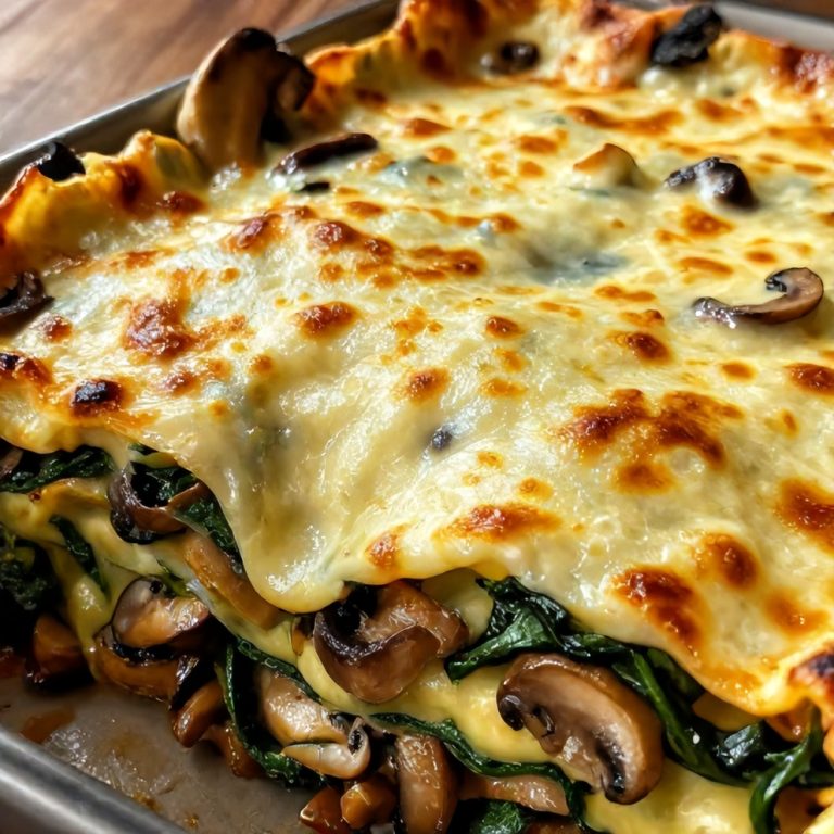 Easy Mushroom Spinach Lasagna