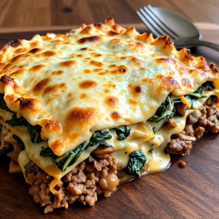 Easy Mushroom Spinach Lasagna