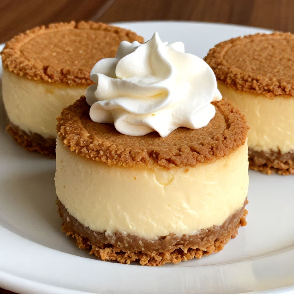 No-Bake Biscoff Cheesecake Cups with a dollop of whipped cream