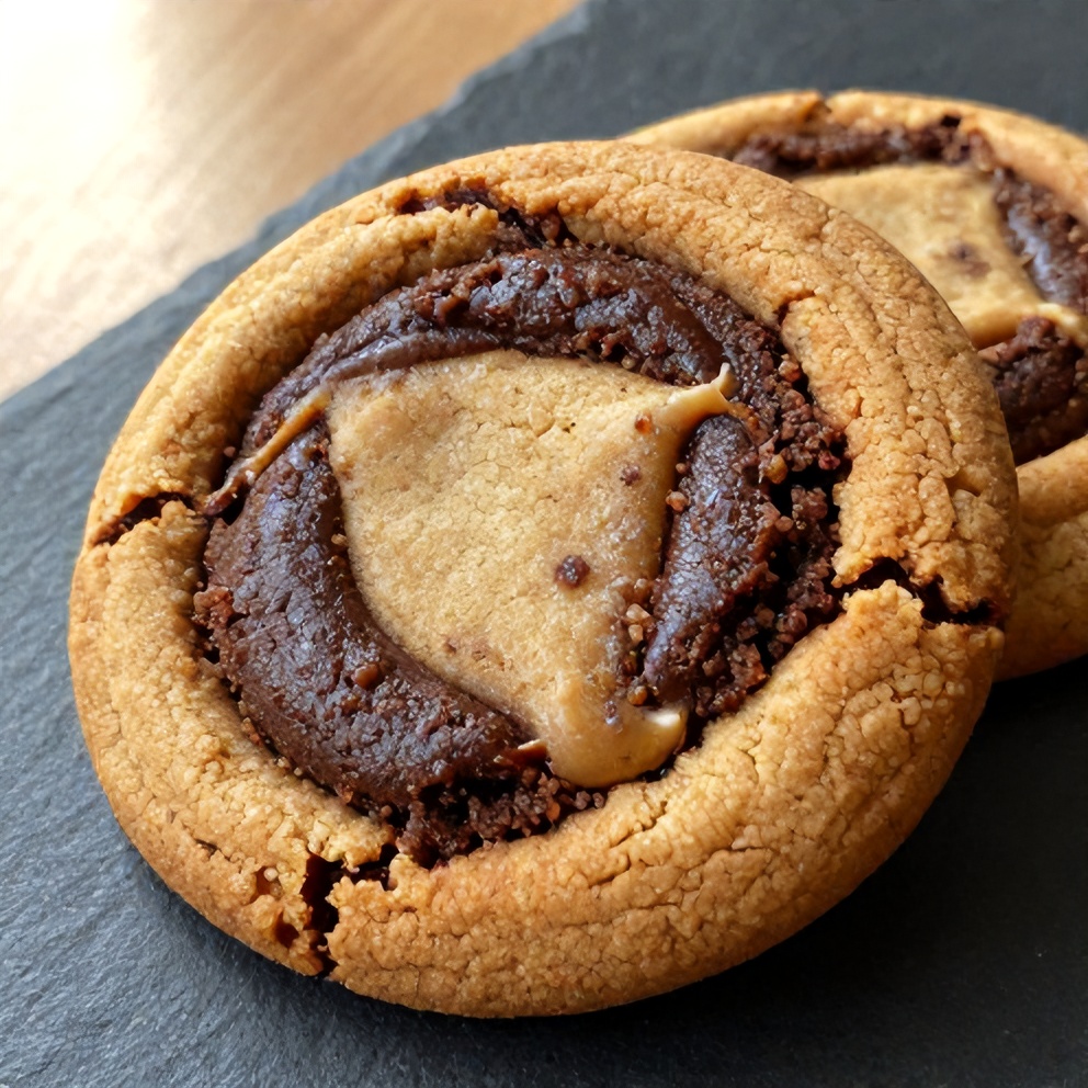 easy peanut butter brownie swirl cookies