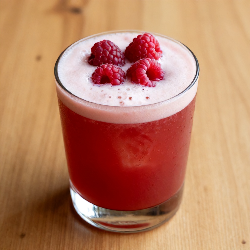 Raspberry Passionfruit Tequila Sour in a Glass