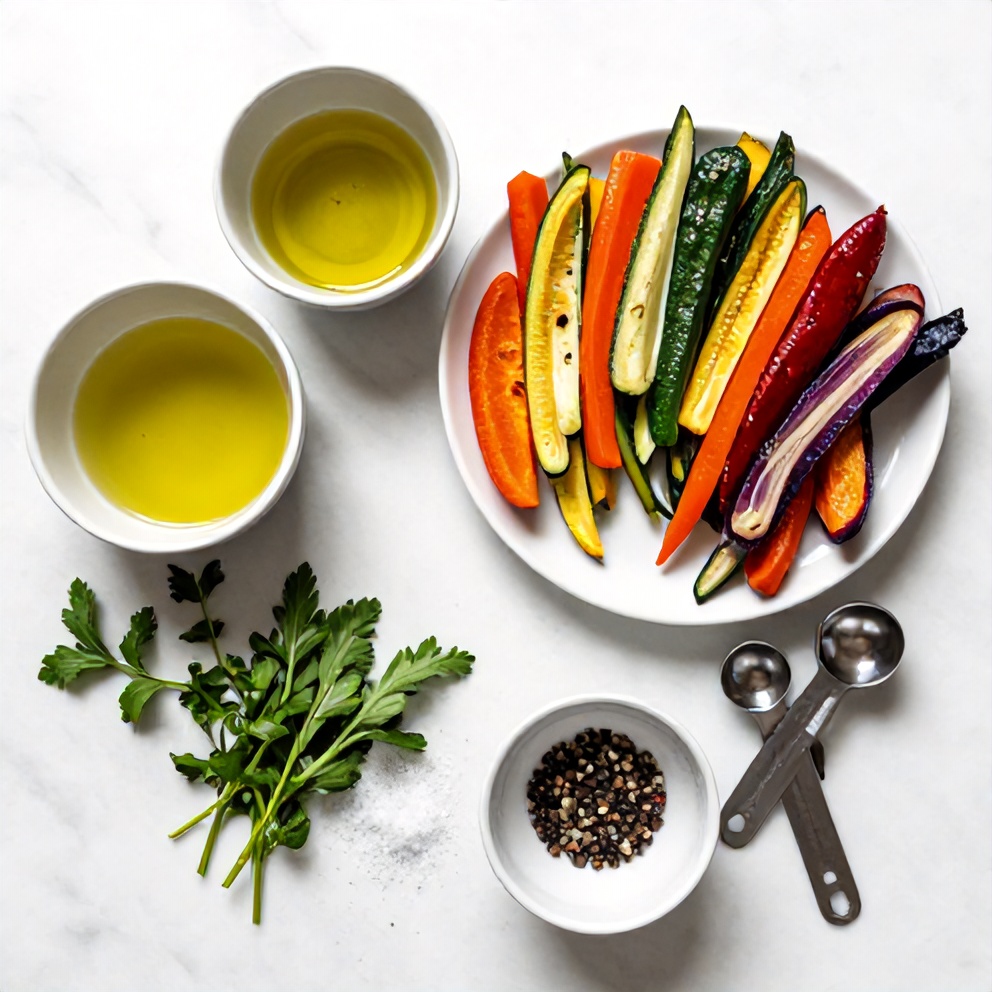 Raw Ingredients for Easy Roasted Rainbow Vegetables