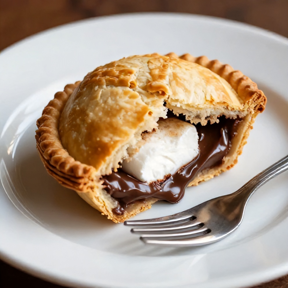 S'mores Hand Pies on a plate with a fork