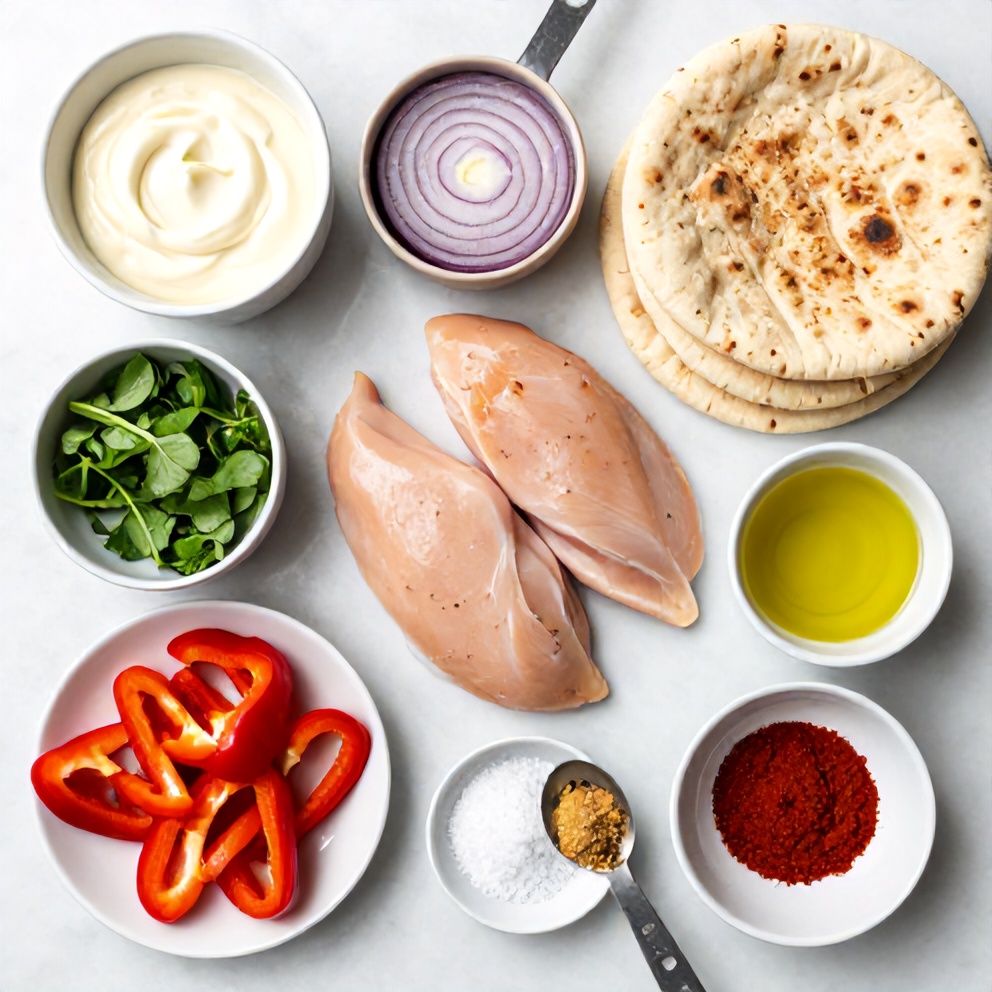 Raw Ingredients for Sheet Pan Chicken Pitas