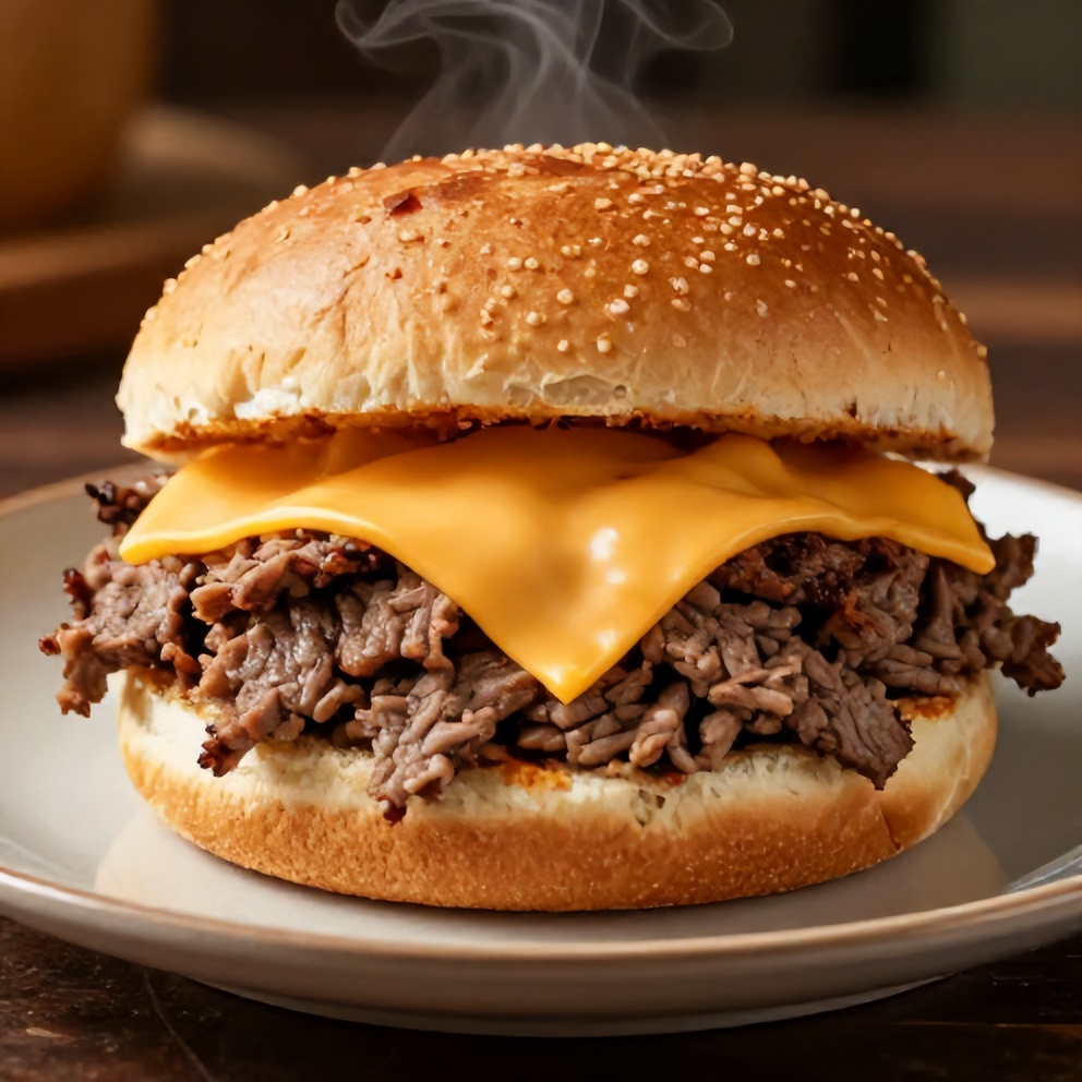 Easy Slow Cooker Beef and Cheddar Sandwiches