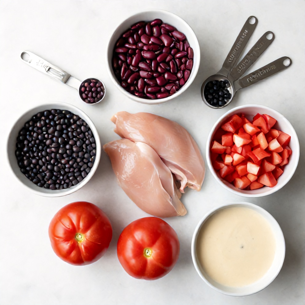 Ingredients for Easy Slow Cooker Buffalo Chicken Chili