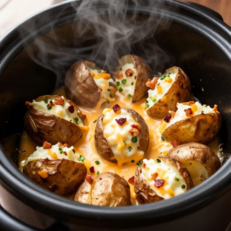easy slow cooker loaded baked potatoes