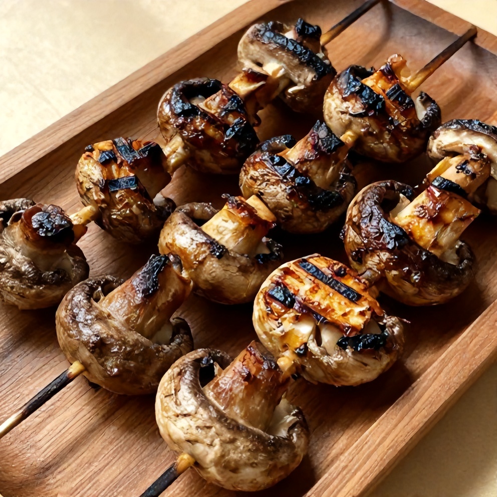 grilled mushroom skewers