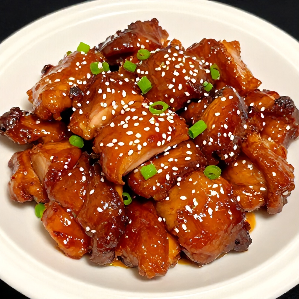 Plated Easy Sticky Char Siu Chicken