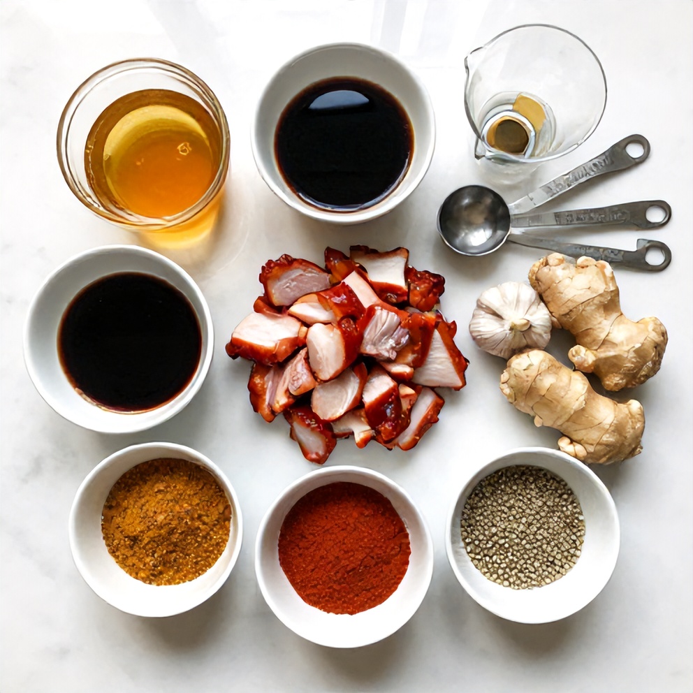Raw ingredients for Easy Sticky Char Siu Chicken