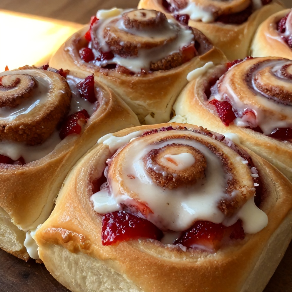 Easy Strawberry Cinnamon Rolls