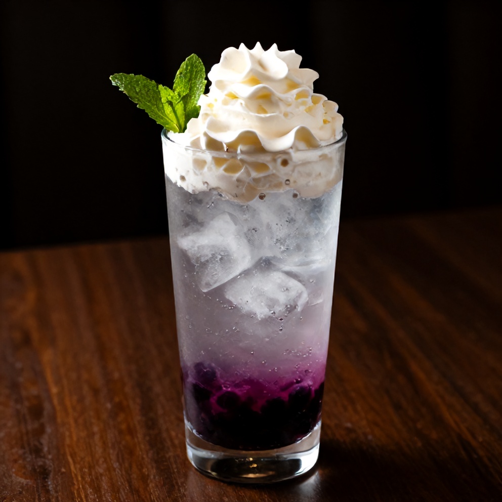 Italian cream soda with blueberry syrup