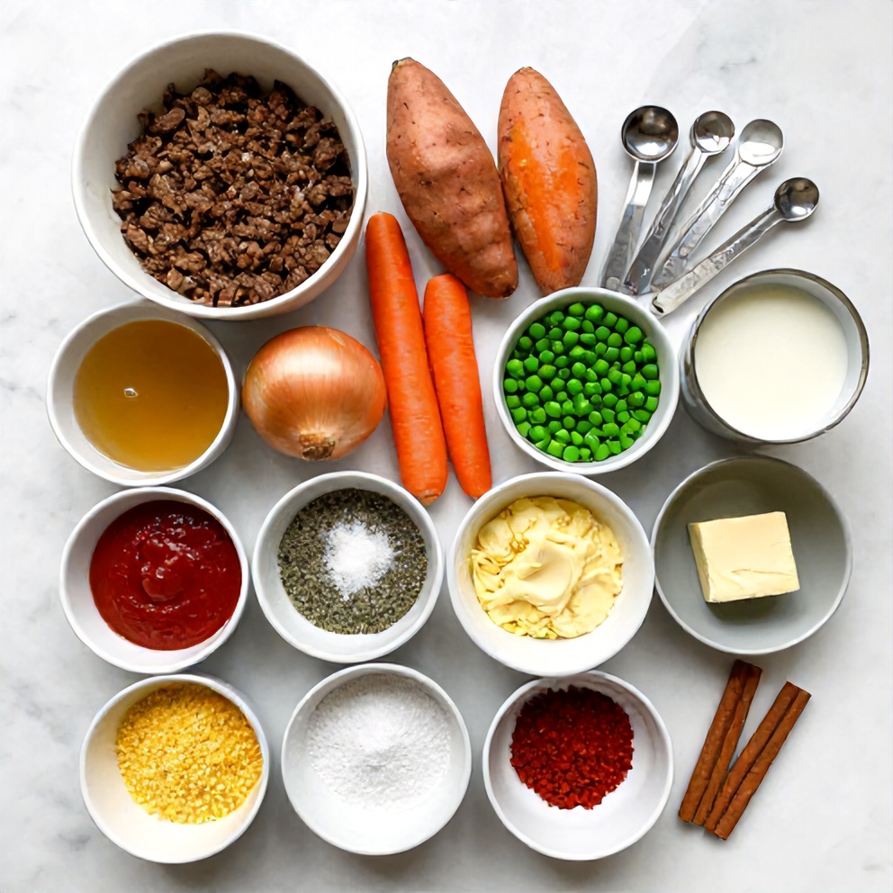 Easy Sweet Potato Shepherd's Pie Ingredients