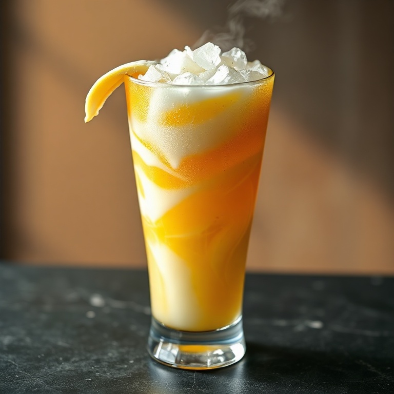 easy tropical banana rum cocktail