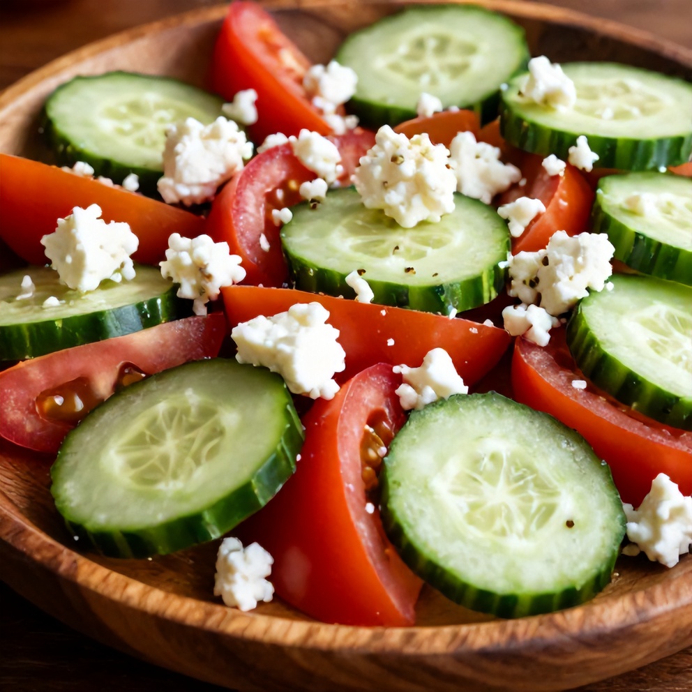 fresh cucumber tomato feta salad