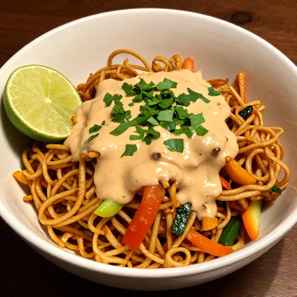 Fresh Spring Roll Bowl with Creamy Peanut Sauce