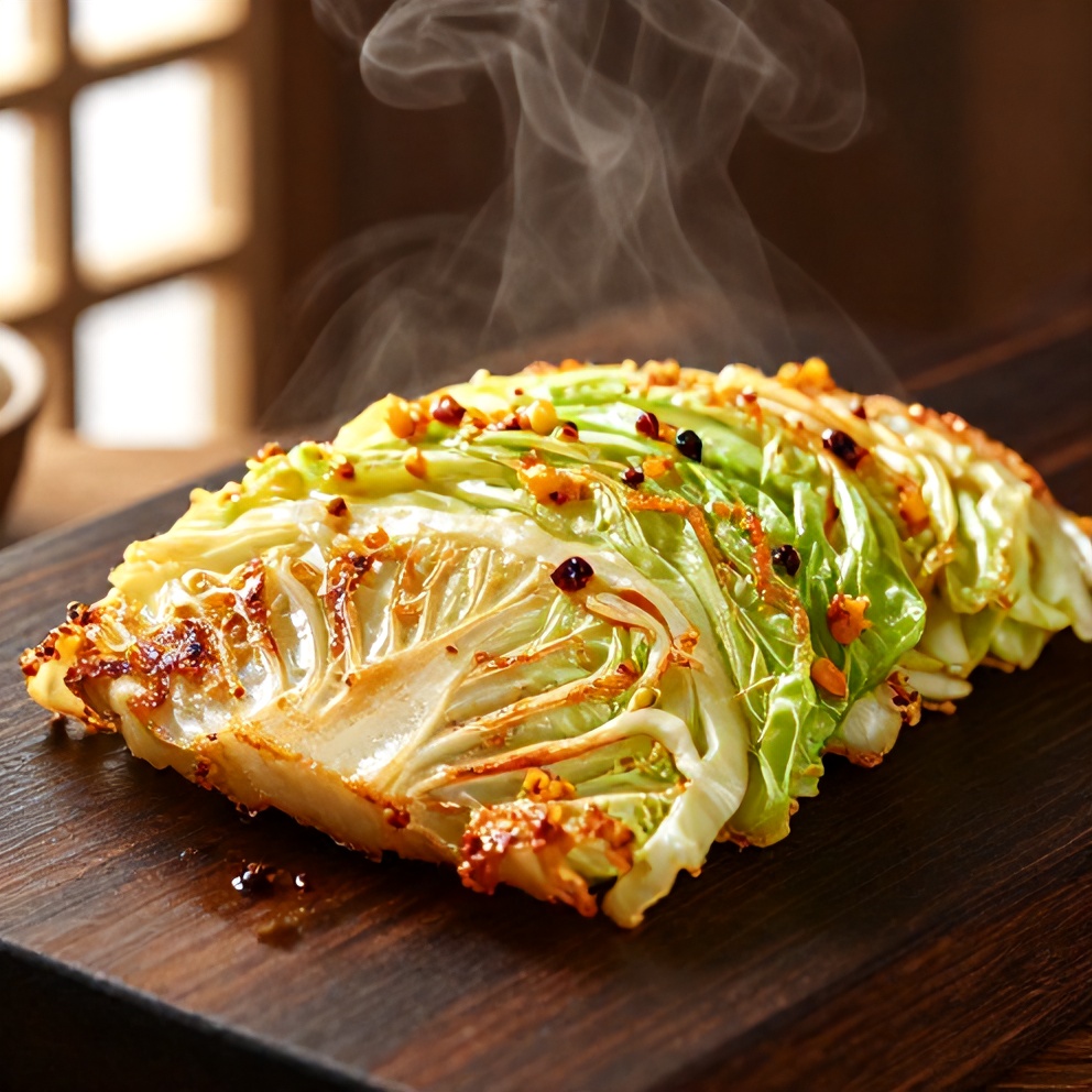 Garlic Roasted Cabbage Steaks