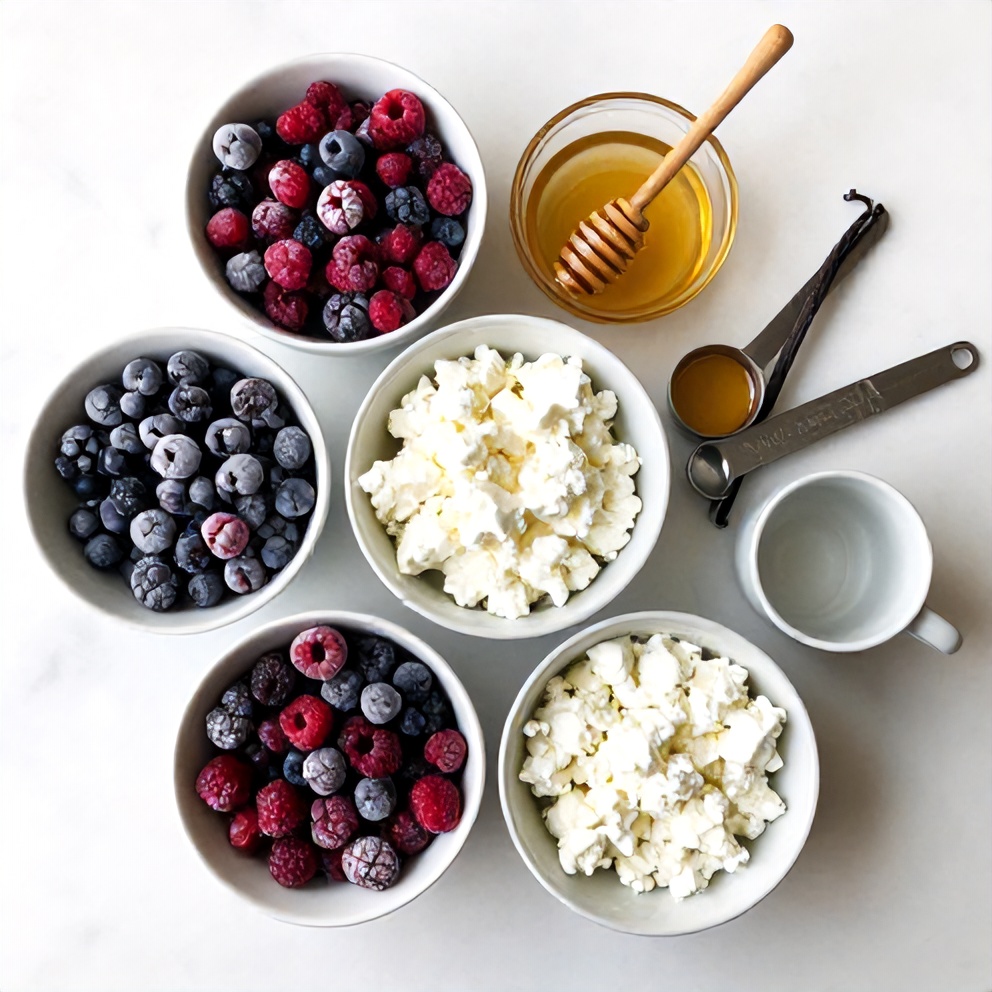 Raw Ingredients for Berry Cottage Cheese Bowl