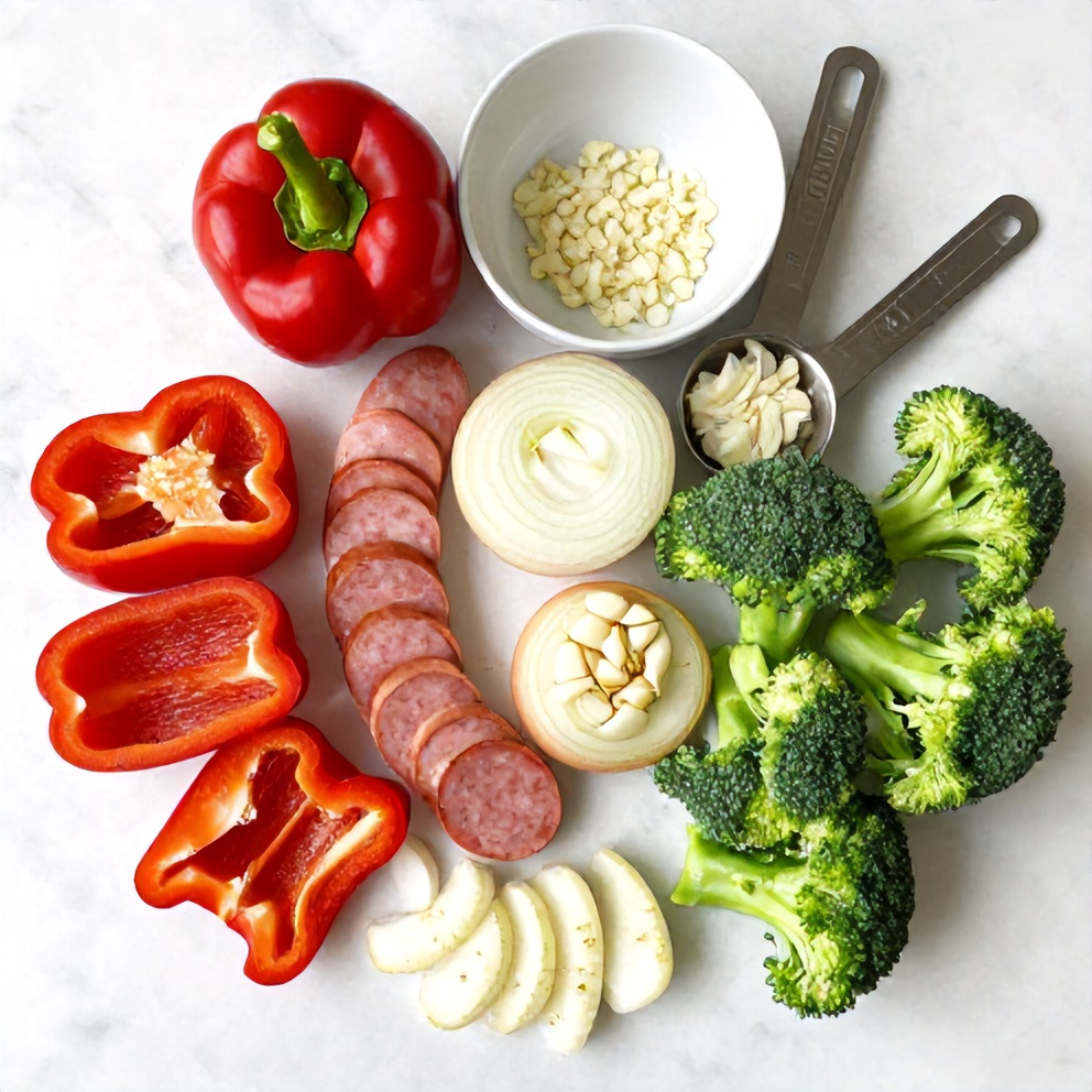 Honey Garlic Kielbasa and Veggies Ingredients