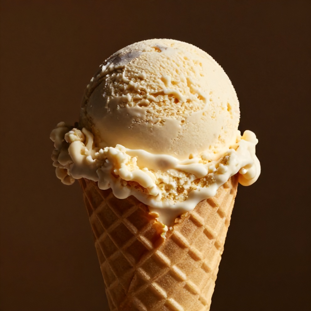 Honey Lavender Ice Cream scoop on a cone