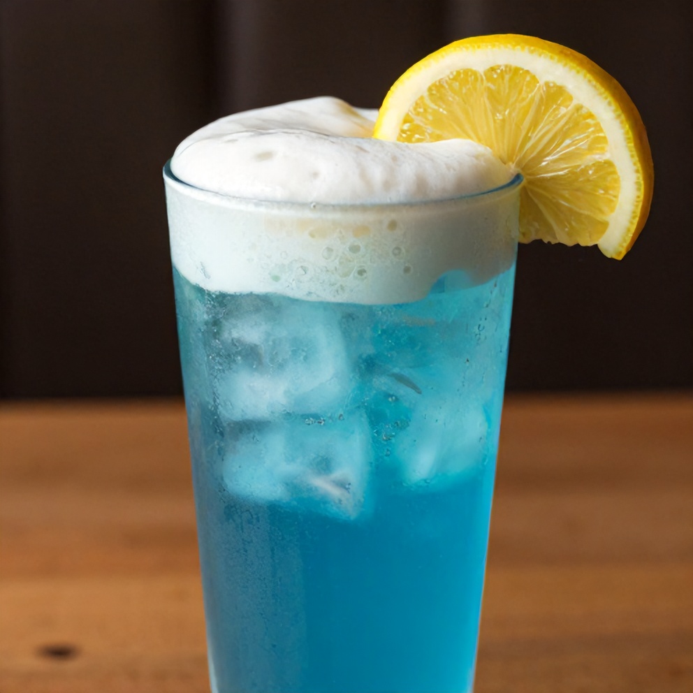 iced blue tea latte