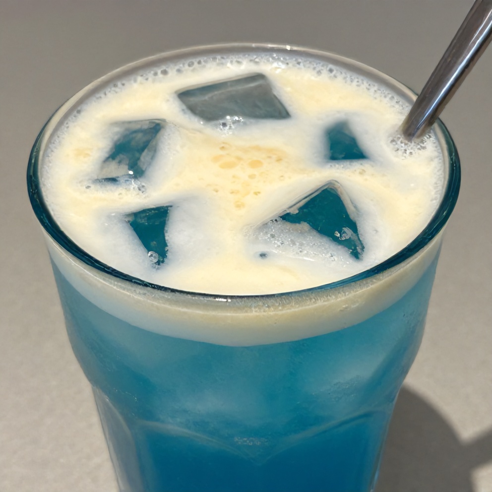 Iced Blue Tea Latte with Vanilla Cold Foam