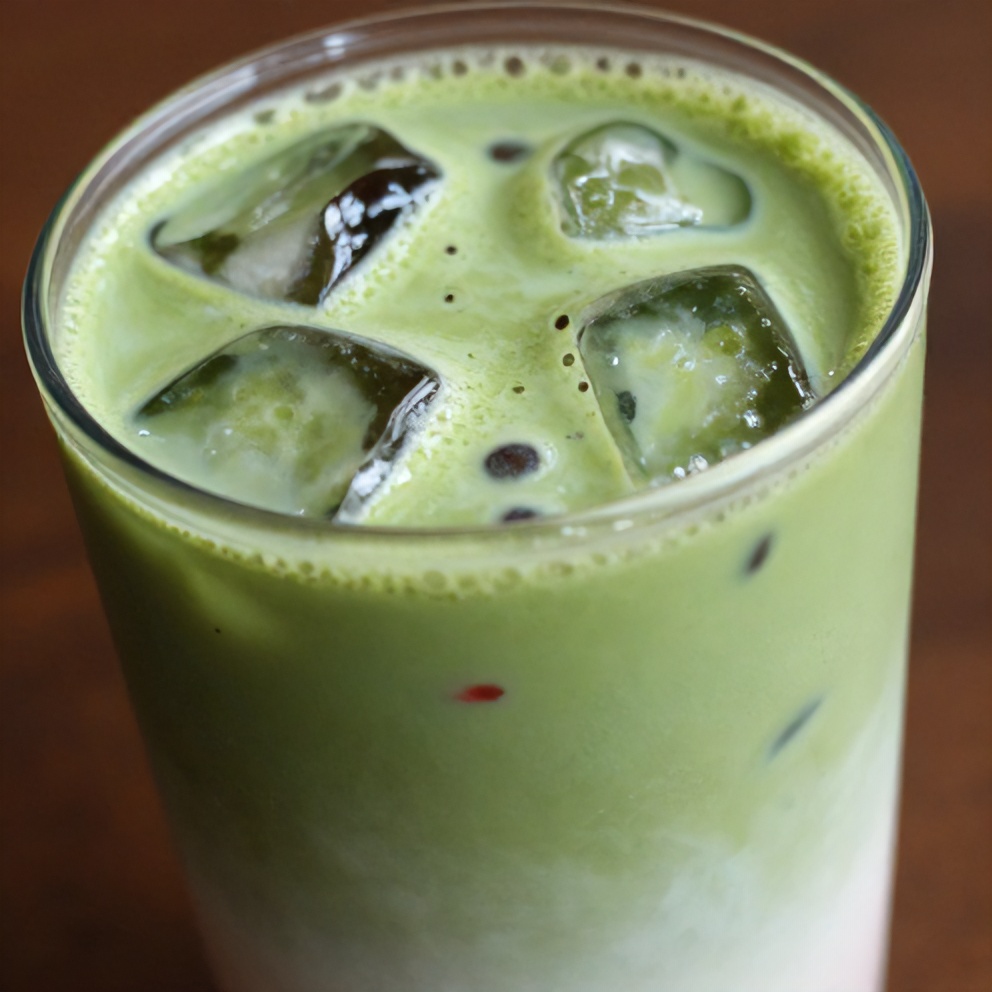 iced matcha strawberry latte