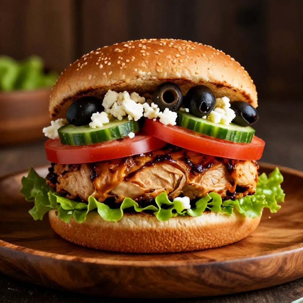Plated Greek Chicken Burgers