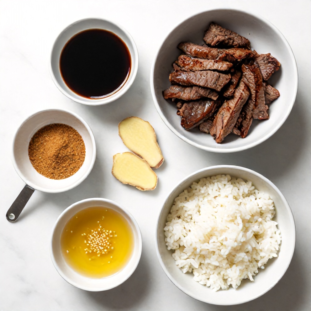 Korean BBQ Steak Rice Bowls Ingredients