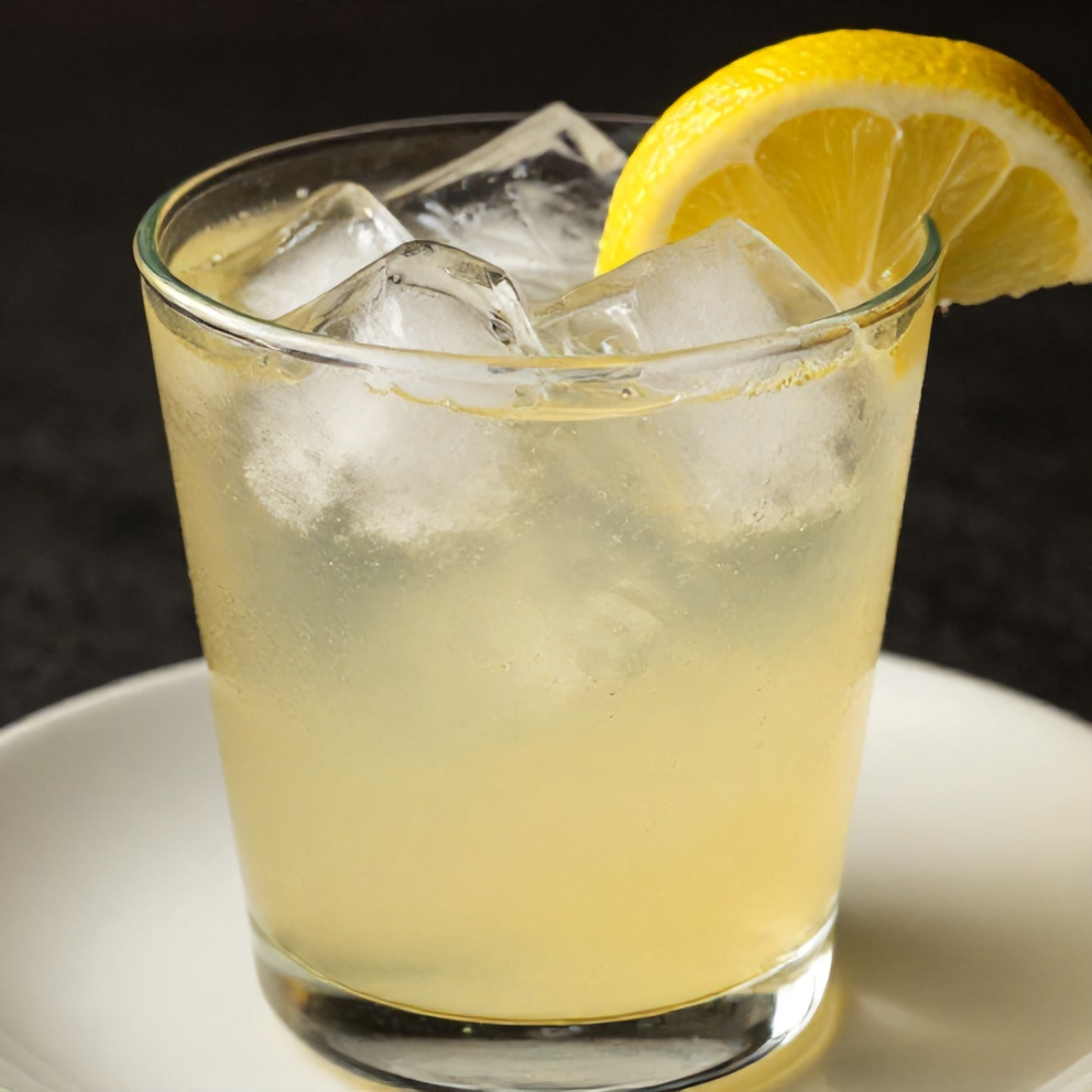 Glass of Lemon Ginger Water with a slice of lemon