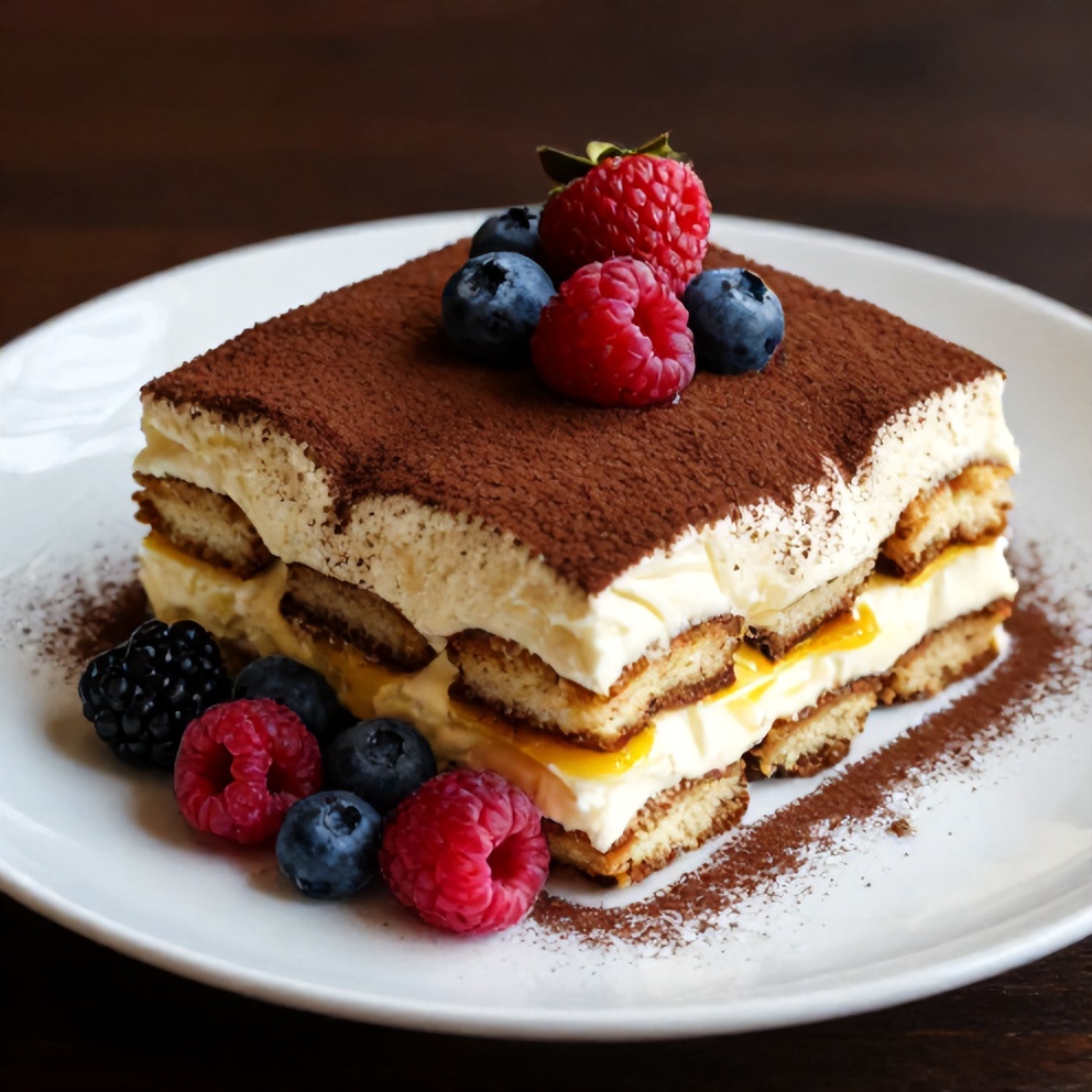 Lemon Tiramisu with Fresh Berries
