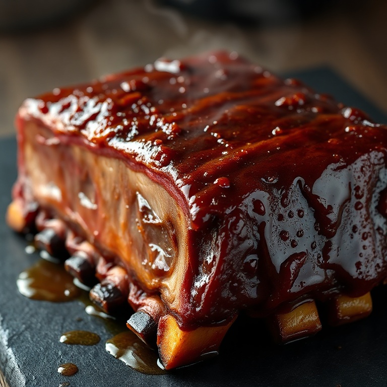 maple bourbon glazed short ribs