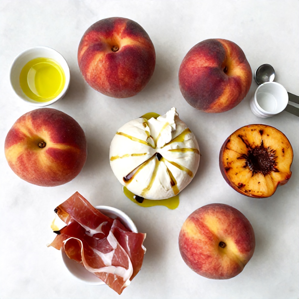 Mediterranean Grilled Peach Salad Ingredients