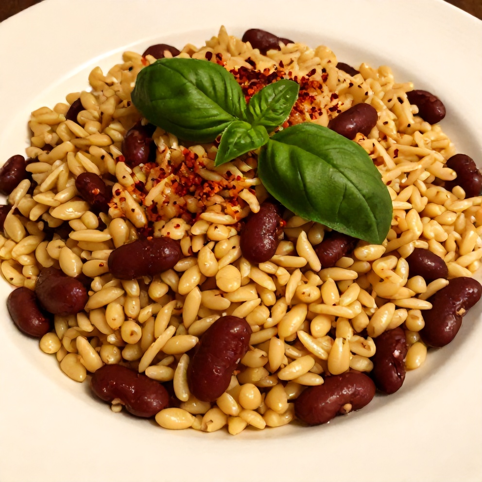 Mediterranean Orzo and Beans One-Pot Dinner Served