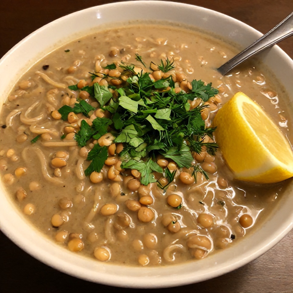 Persian Noodle Soup Served