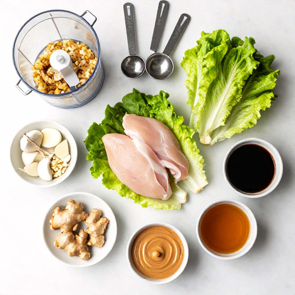 Raw ingredients for chicken lettuce wraps