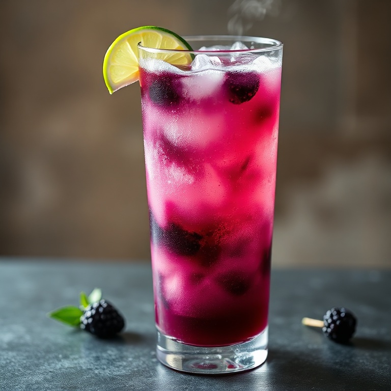 refreshing blackberry coconut dirty soda