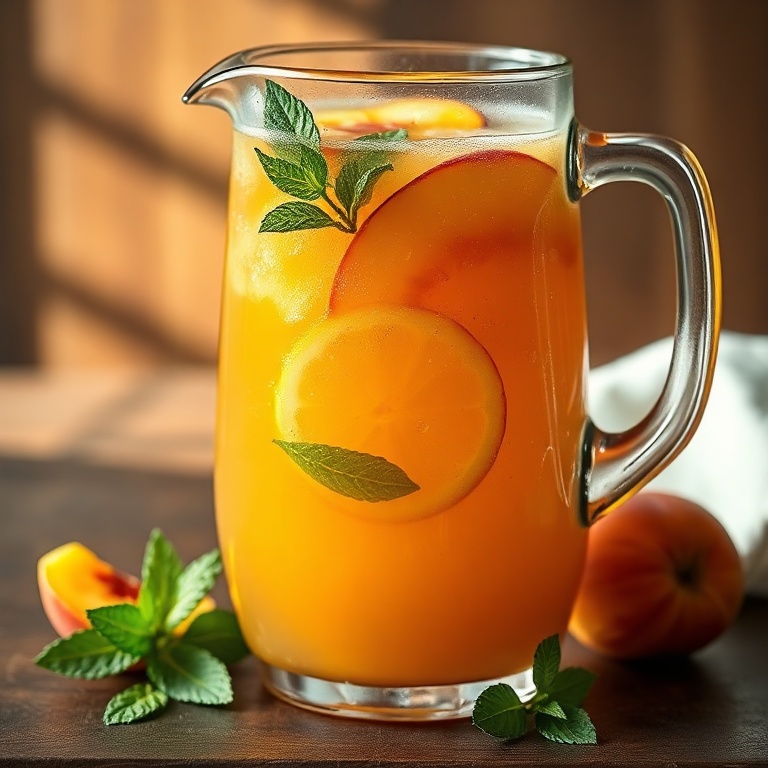 refreshing peach lemonade