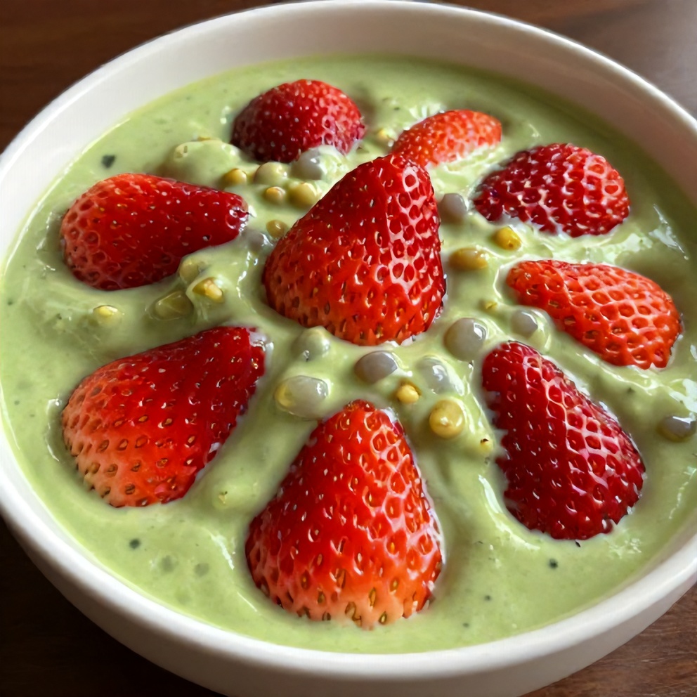 Refreshing Strawberry Matcha Sago Dessert