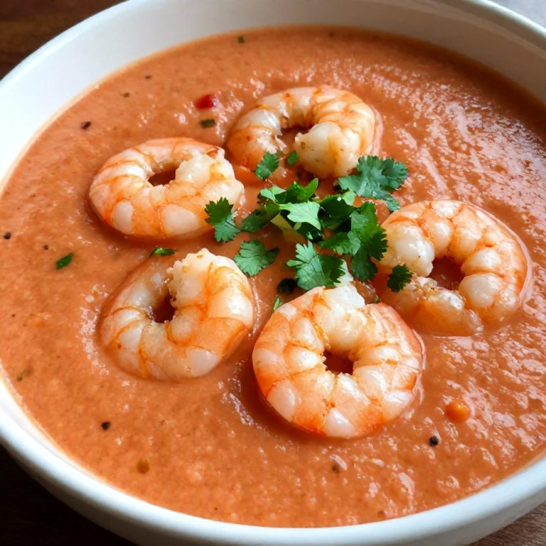 refreshing summer gazpacho with shrimp