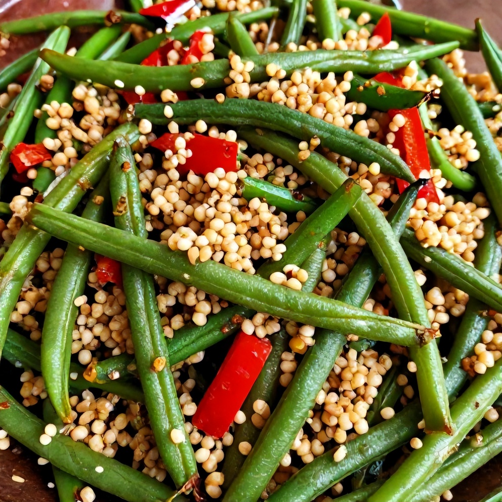 roasted green bean quinoa salad
